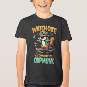 🐿️Little Chipmunk Kids Cute Cartoon Animal Design Tri-Blend Shirt