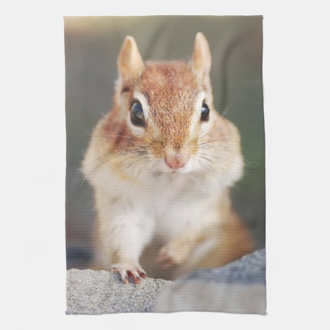 Little Chipmunk Portrait Tea Towel (Vertical)