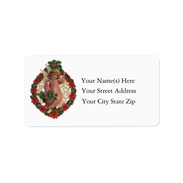 Little Christmas Angel Vintage Address Label (Front)