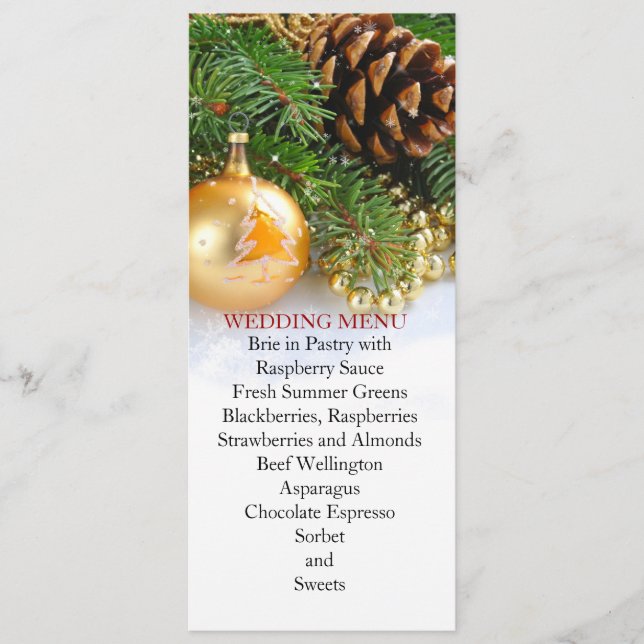 Little Christmas Balls Wedding Menu (Front)