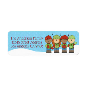 Little Christmas Carolers Return Address Label