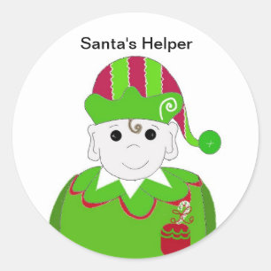 Little Christmas Elf Classic Round Sticker