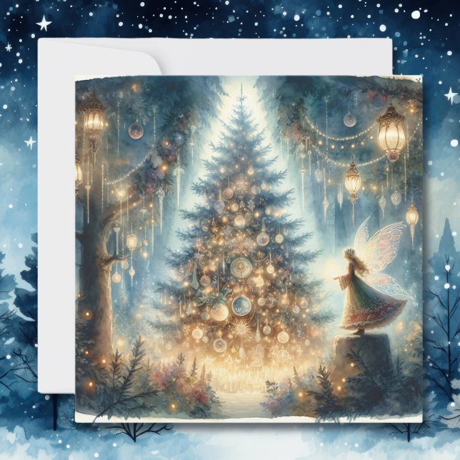 Little Christmas Fairy in an Enchanted Forest Card (Creator Uploaded)