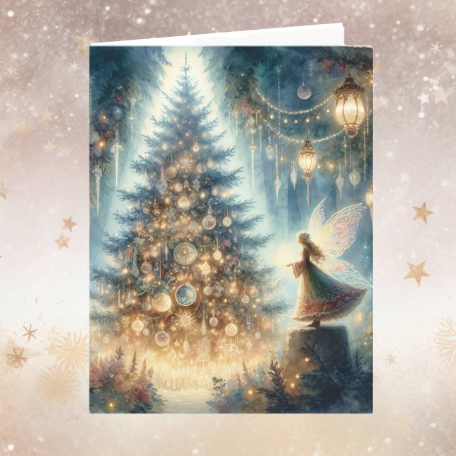Little Christmas Fairy in an Enchanted Forest Card (Creator Uploaded)