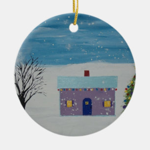 Little Christmas House Ceramic Tree Decoration
