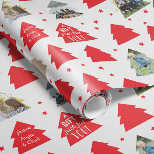Little Christmas Trees Custom Photo Gift Wrap