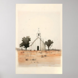 Little Church In The Countryside, Digital Print