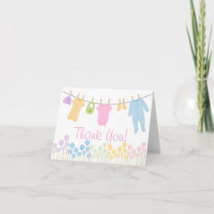 Little Clothes Baby Shower Thank You Cards