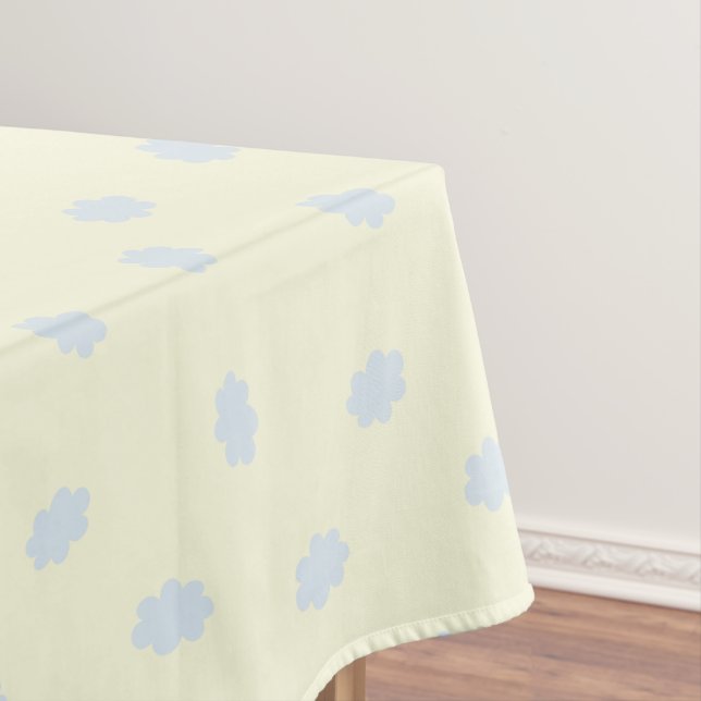 Little Cloud Pastel Yellow Tablecloth (In Situ)