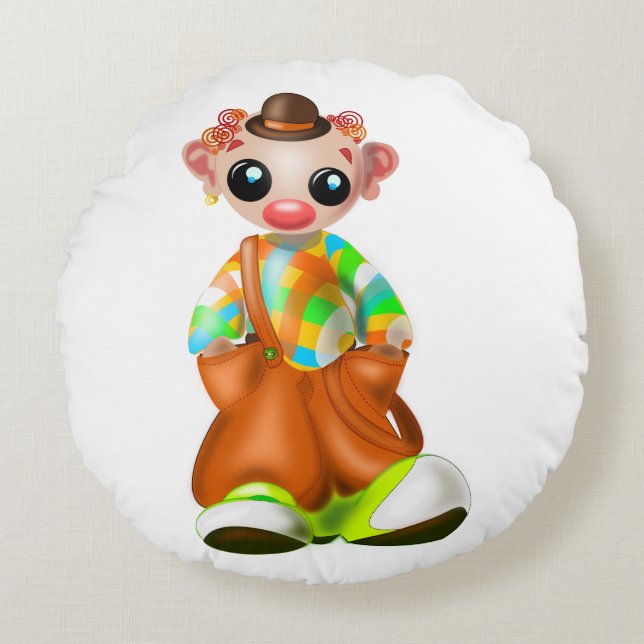 Little Clown Round Pillow Circus (Front)