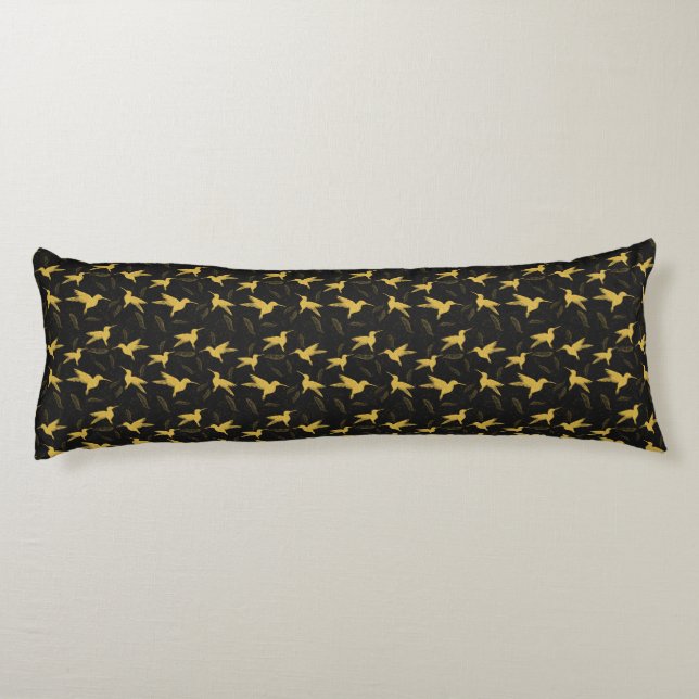 Little colibri bird seamless pattern - dark body cushion (Back)
