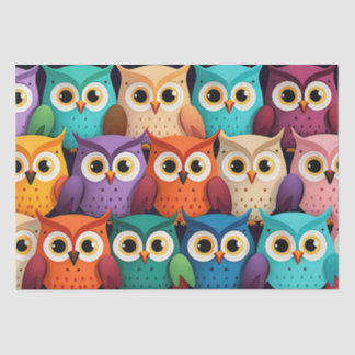 Little Colorful Owls Tissue Paper