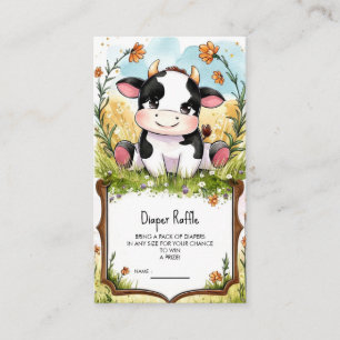 Little Colourful Boho Cow Baby Shower Enclosure Card