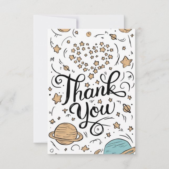 Little Colourful Trail Celestial Thank You Card (Front)