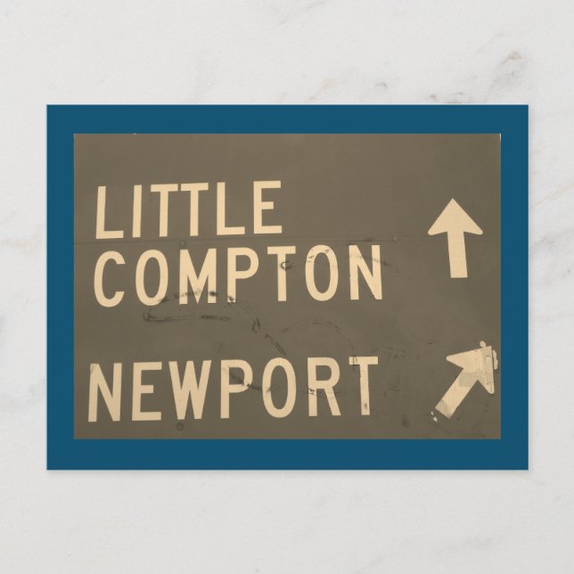 Little Compton, Newport, RI Vintage Sign Postcard (Front)
