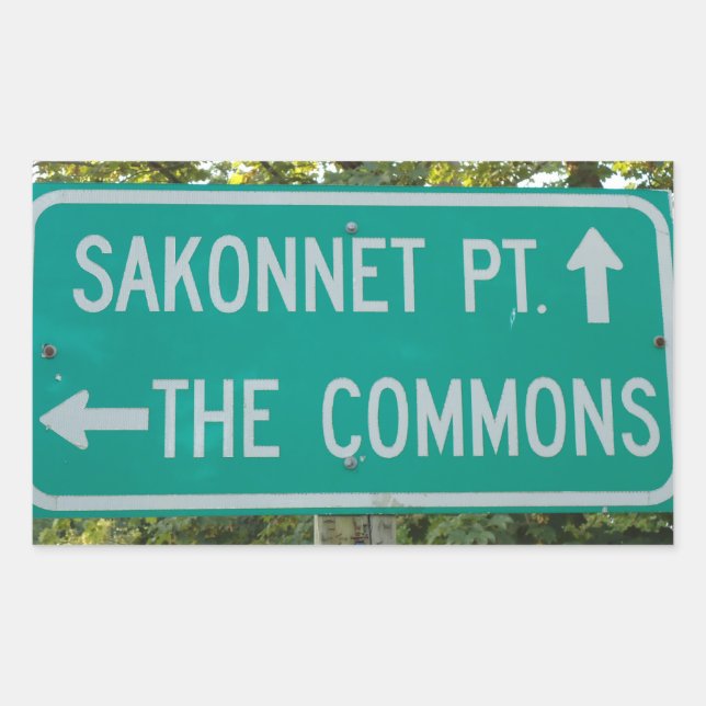 Little Compton, RI - Sakonnet Pt. and The Commons Rectangular Sticker (Front)