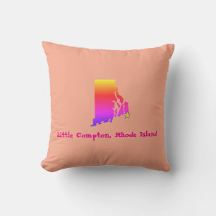 Little Compton, RI Zip Code - 02837 Pride Rainbow Cushion
