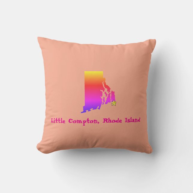 Little Compton, RI Zip Code - 02837 Pride Rainbow  Cushion (Front)