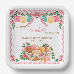 Little Concha On The Way Mexican Baby Shower Paper Plate