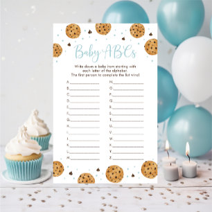 Little Cookie Blue Boy Baby ABCs Shower Game