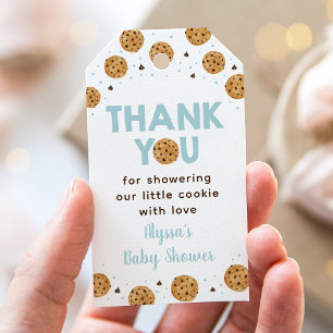 Little Cookie Blue Boy Baby Shower Thank You Gift Tags