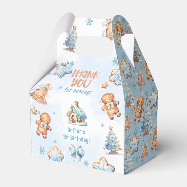 Little Cookie Boy Christmas 1st birthday Thank you Favour Box (Front Side)