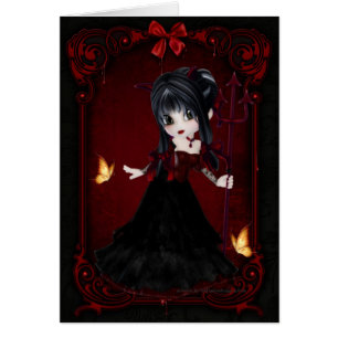 Little Cookie Devil Girl Design 1 Card