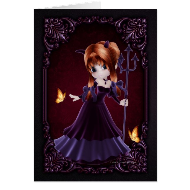 Little Cookie Devil Girl Design 5 Fantasy Card (Front)