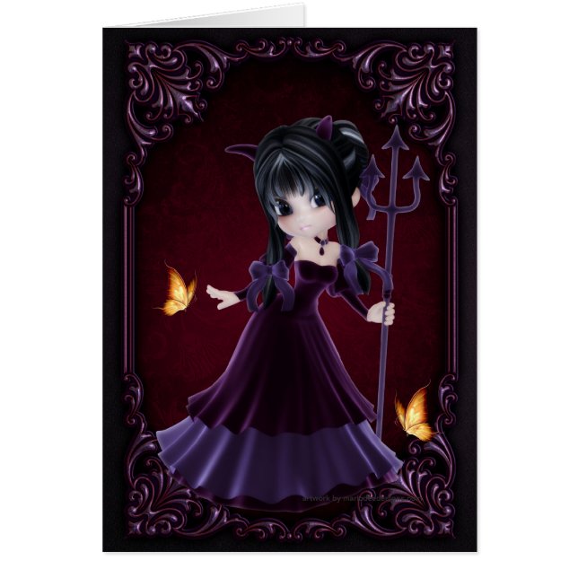 Little Cookie Devil Girl Design 6 Card (Front)