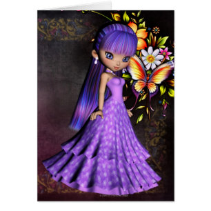 Little Cookie Dress Girl Design 2 Card