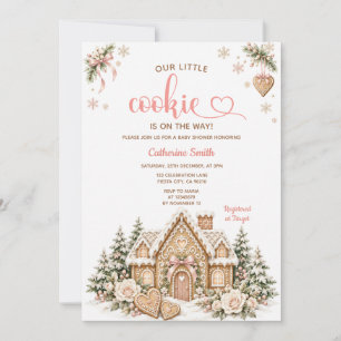 Little Cookie Gingerbread Christmas Baby Shower Invitation