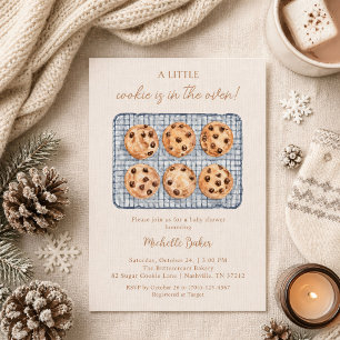 Little Cookie In The Oven Cute Bakery Baby Shower Invitation