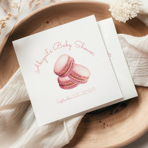 Little Cookie Macaron Pink Girl Baby Shower Napkin