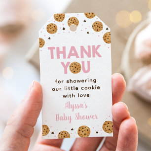Little Cookie Pink Girl Baby Shower Thank You Gift Tags
