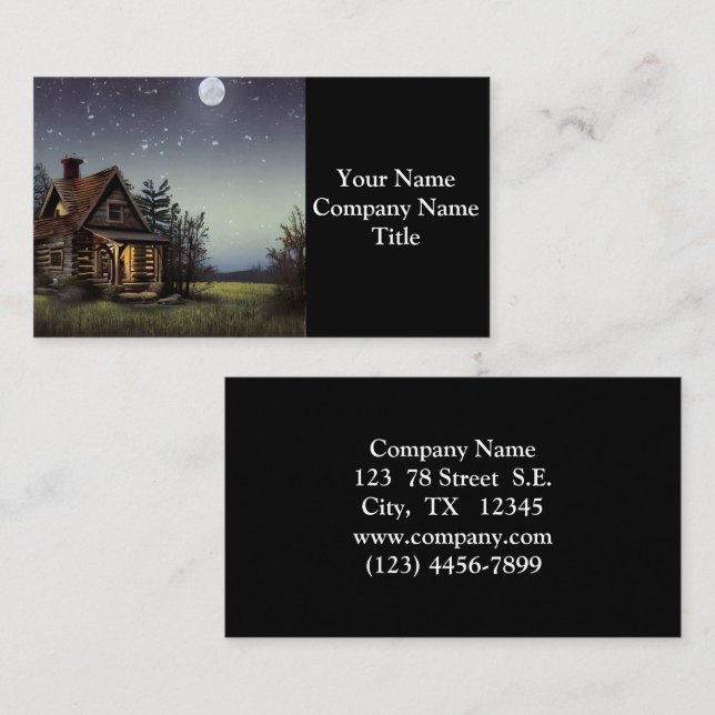 Little Cottage In The Moonlight Business Card (Front/Back)