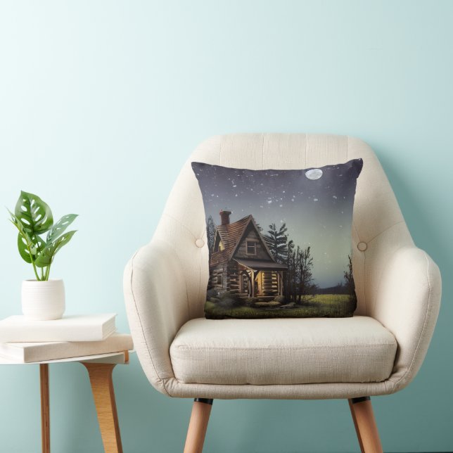 Little Cottage In The Moonlight Cushion (Chair)