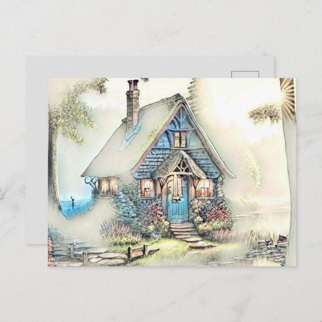 Little Cottage In The Woods - Enchanting Escape Postcard (Front/Back)