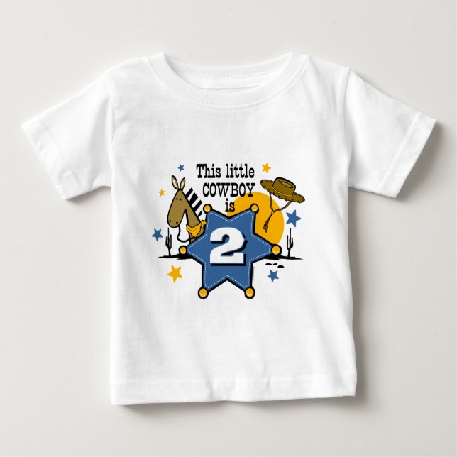 Little Cowboy 2nd Birthday T-shirt (Front)