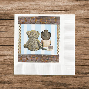 Little Cowboy and Teddy Bear Party Napkin