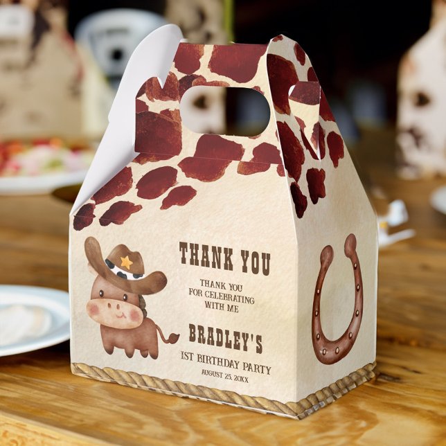 Little cowboy baby horse cow pattern rodeo party favour box (Little cowboy baby horse cow pattern rodeo party favor box)