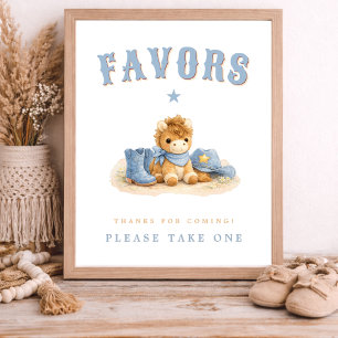 Little Cowboy Baby Party Shower Party Favours Sig Poster