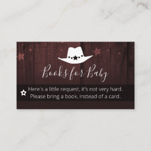 Little Cowboy Baby Shower Books for Baby Request Business Card