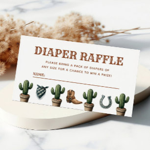 Little Cowboy Baby Shower Diaper Raffle Enclosure Card