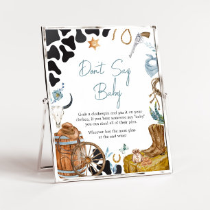Little Cowboy Baby Shower Don't Say Baby Poster