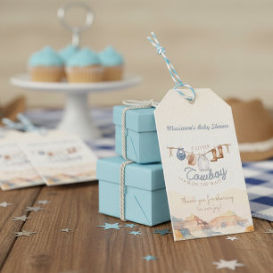 Little Cowboy Baby Shower Gift Tag