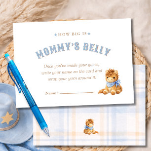 Little Cowboy Baby Shower Guess Mommys Belly Card