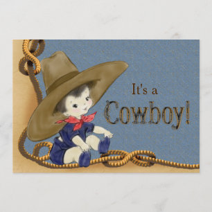 Little Cowboy Baby Shower Invitation