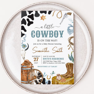 Little Cowboy Baby Shower  Invitation