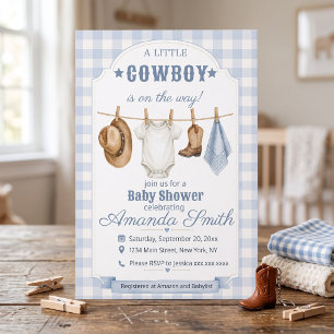 Little Cowboy Baby Shower Invitation Western Boy