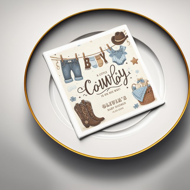 Little cowboy  baby shower Napkins (Creator Uploaded)